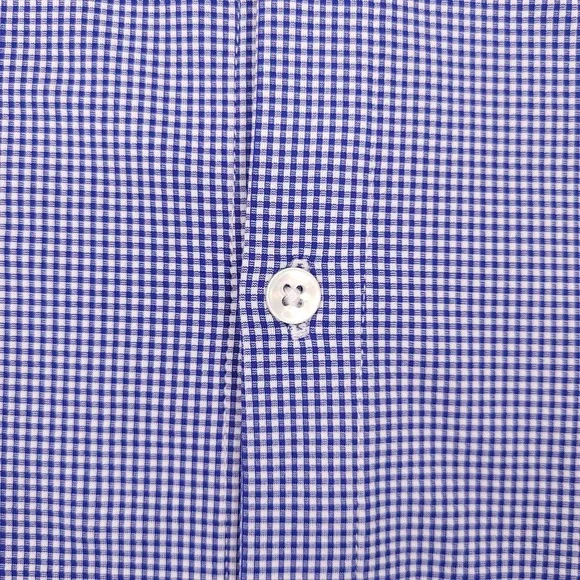 Mizzen + Main Shirt Mens XL Trim Fit Blue Gingham Plaid Spinnaker Collection USA - Picture 6 of 12